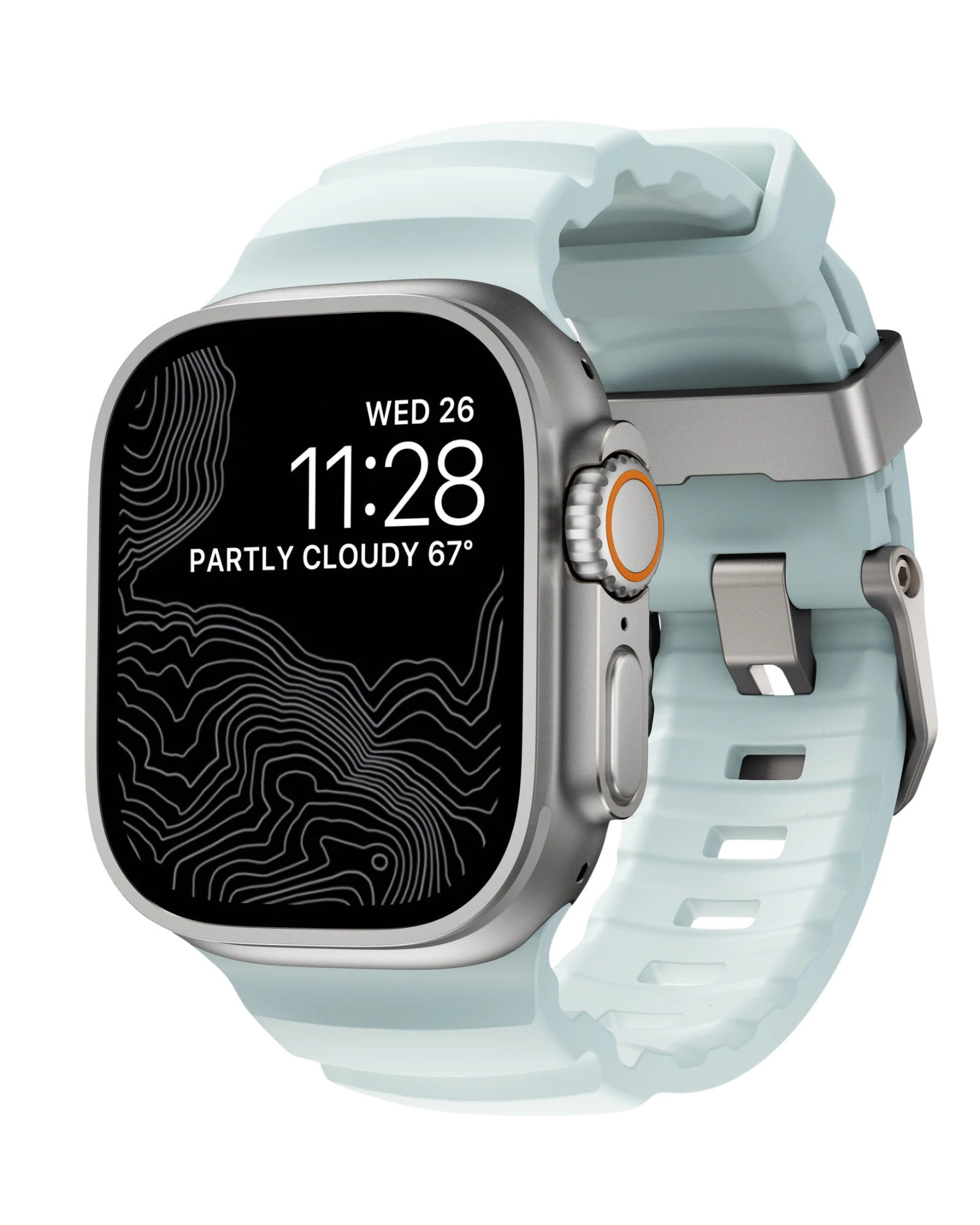 Ремешок Nomad Rocky Point Band Natural Titanium Hardware Icy Blue Glow 46mm/49mm (NM014452858)